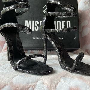 Missguided Metallic Silver Heels
